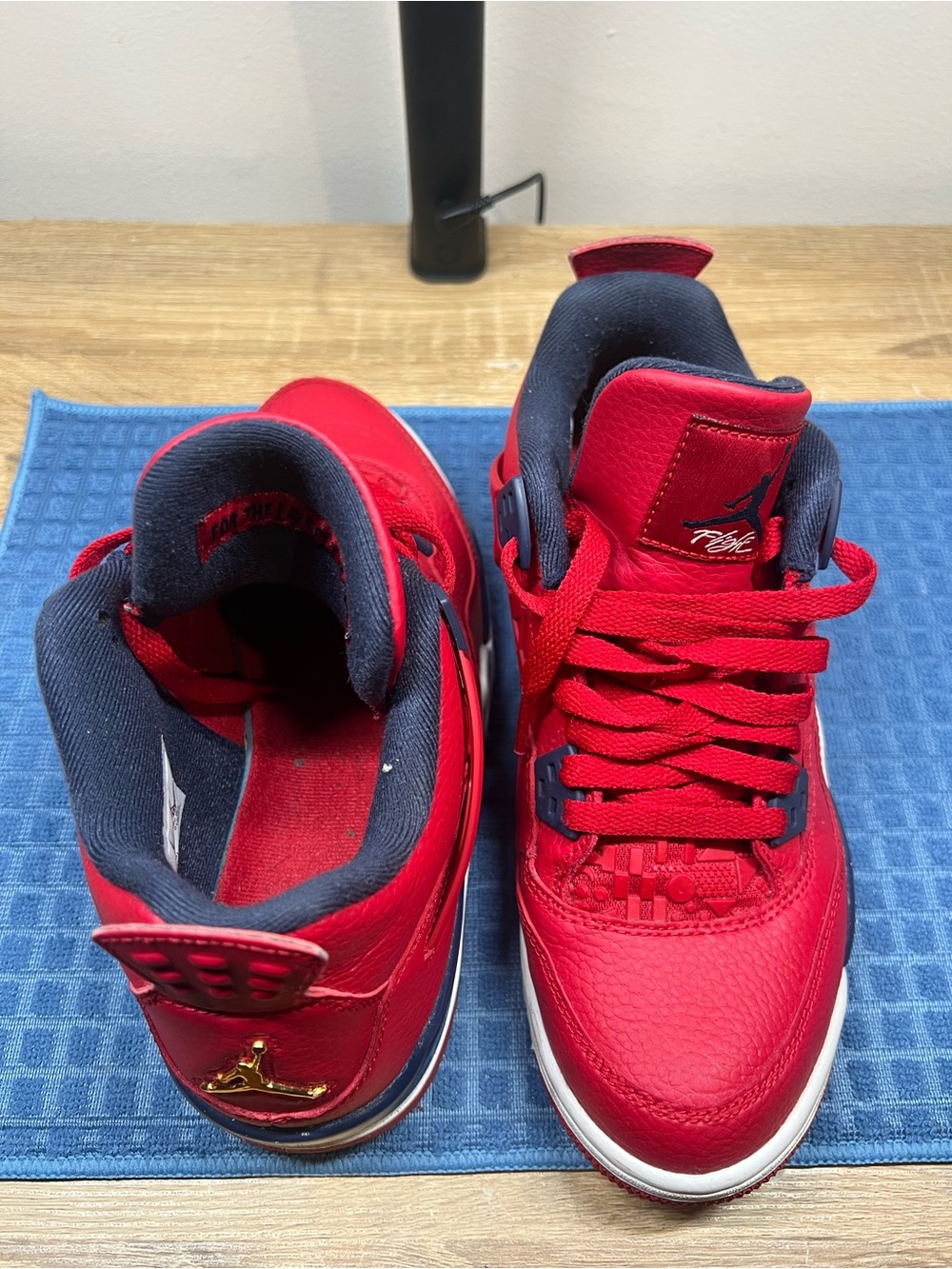 Jordan Red and Navy Low-Top Sneakers size 7Y